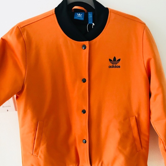 orange adidas coat